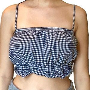 Cropped plaid tank top M